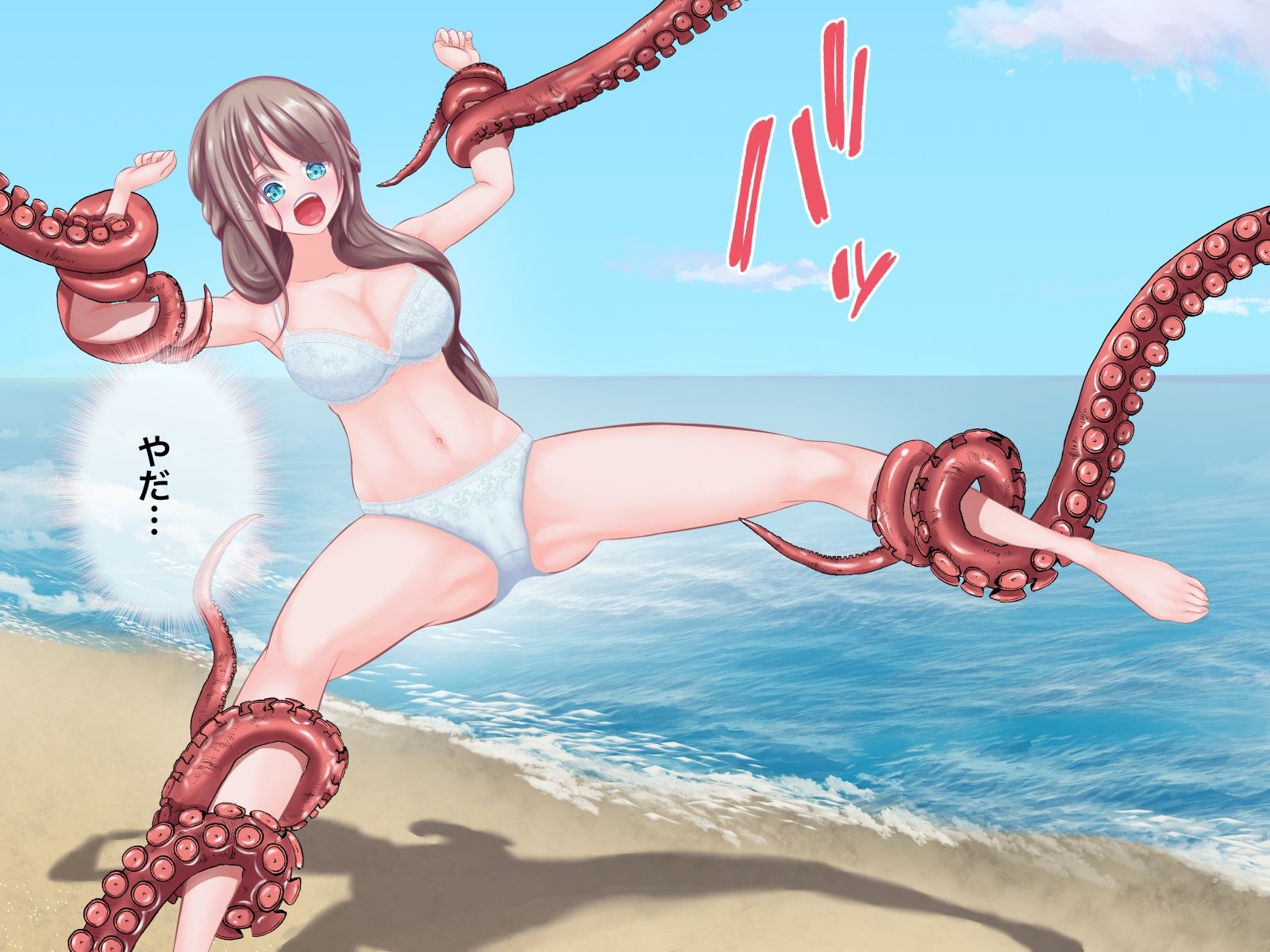 サンプル画像2:タコ怪人に襲われちゃった女の子 〜くるみ〜(ほとりの小屋) [d_225608]