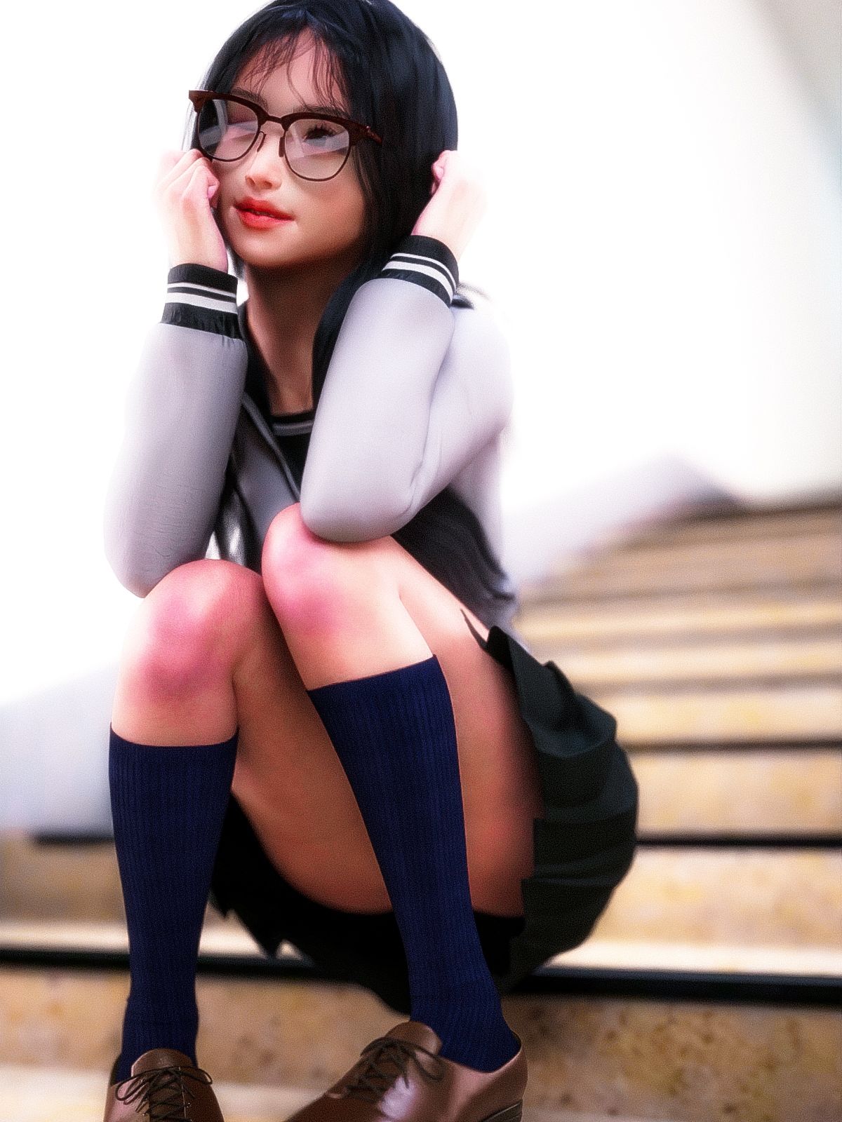 サンプル画像5:セーラー服のメガネっ娘(かすみんティー) [d_228051]