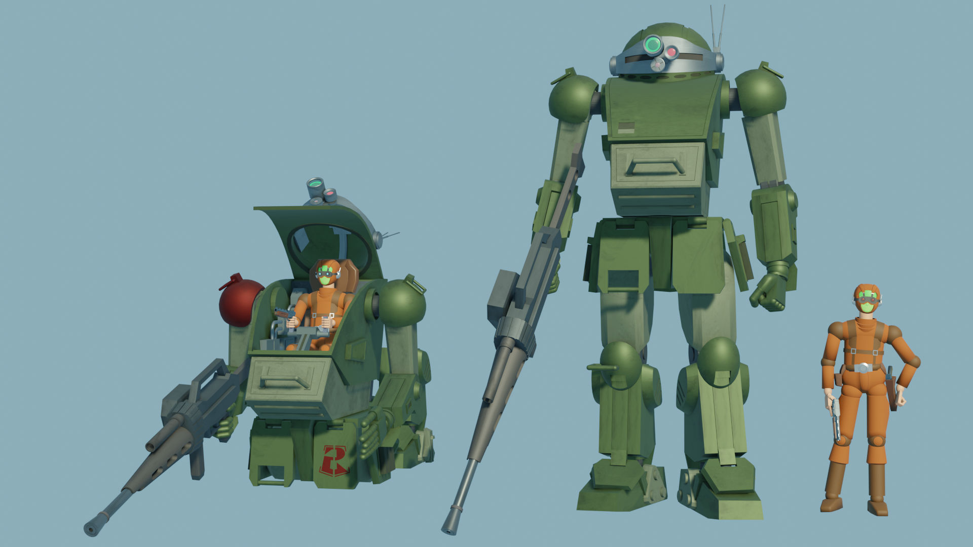 サンプル画像1:Blender版 スコープドッグ(カワウニ本舗) [d_228073]