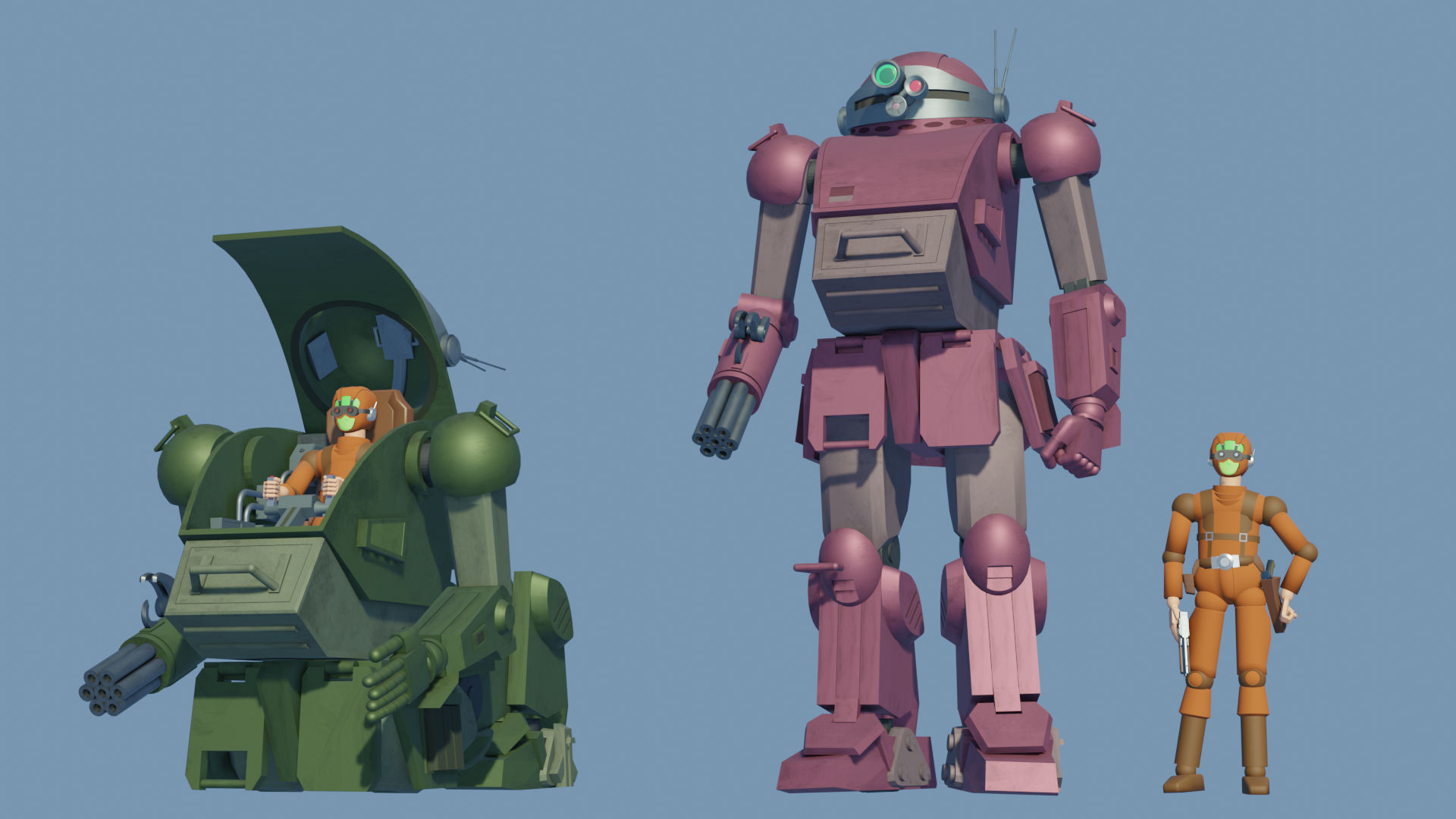 サンプル画像1:Blender版ブ●ーティッシュドッグ＆ラウンドムーバー(カワウニ本舗) [d_229417]