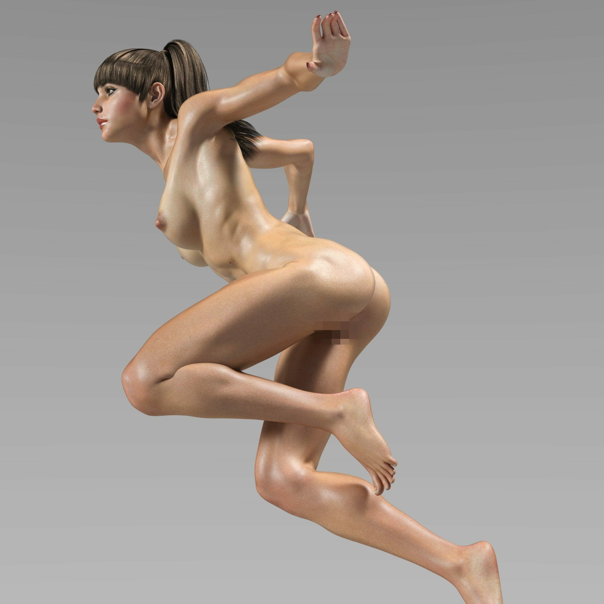 サンプル画像6:筋肉女子全裸アクション 画像と動画集(β-かざは) [d_231058]