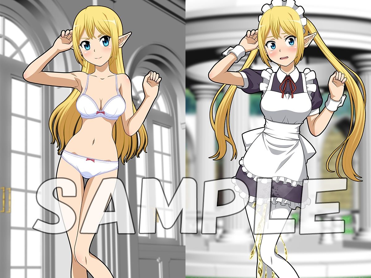 サンプル画像1:牡丹桜 画像の元 -金髪褐色耳長森人看板尿娘編-(牡丹桜) [d_233016]