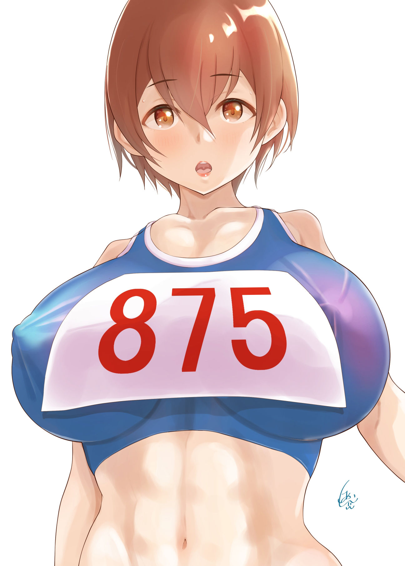 サンプル画像1:ボーイッシュ巨乳ちゃん陸上ユニフォーム未統合PSDファイル(Island Lagoon) [d_233402]