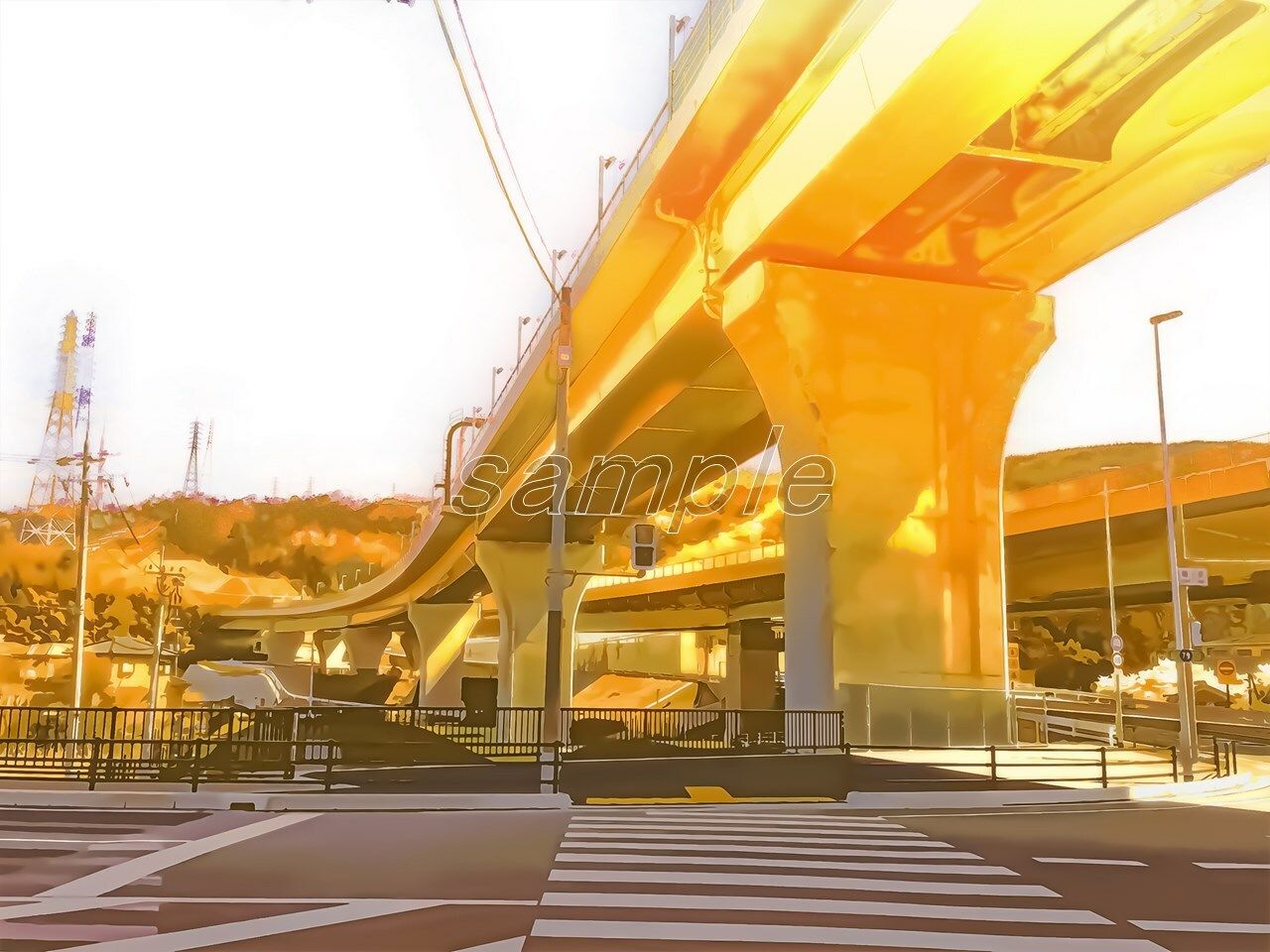 サンプル画像4:高架下と横断歩道(Re；creating_world) [d_234291]