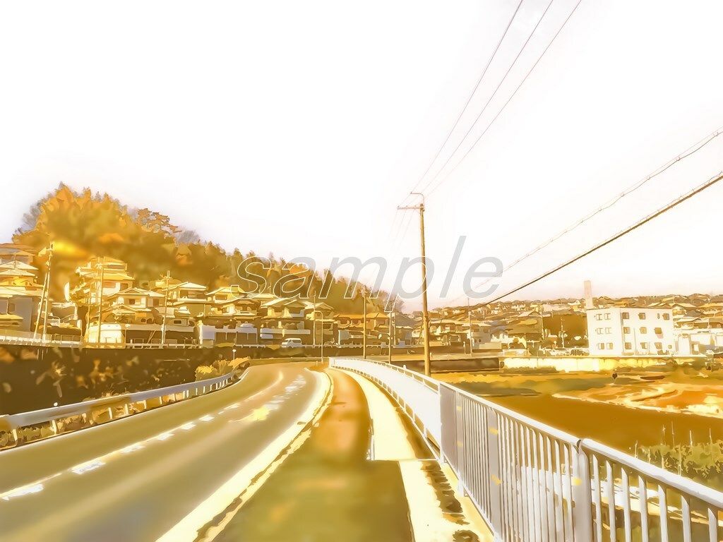 サンプル画像2:郊外の宅地【背景素材（夕方差分＋空くり抜きセット）】(Re；creating_world) [d_234295]