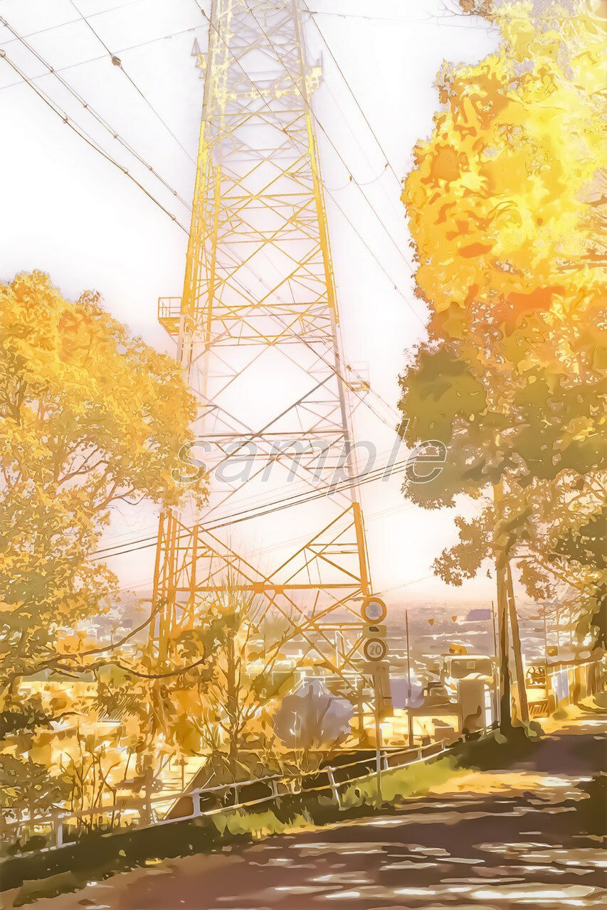 サンプル画像2:鉄塔と脇道(Re；creating_world) [d_234542]