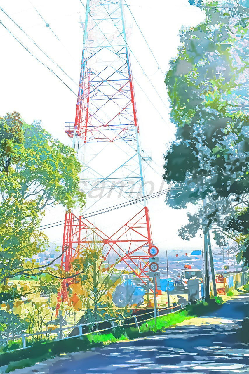 サンプル画像3:鉄塔と脇道(Re；creating_world) [d_234542]