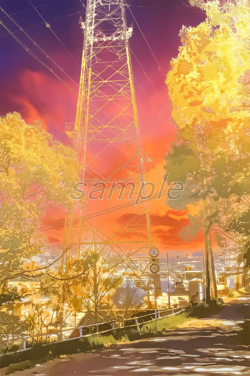 サンプル画像4:鉄塔と脇道(Re；creating_world) [d_234542]