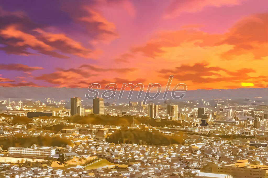 サンプル画像3:地方都市の上空と展望(Re；creating_world) [d_234544]