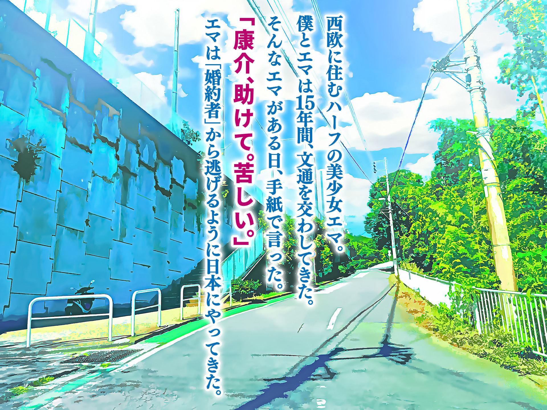 サンプル画像1:ハーフ巨乳の幼馴染エマとの濃厚えろえろ駆け落ち逃避行(なのはなジャム) [d_234565]