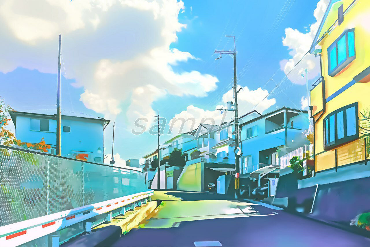 サンプル画像1:郊外の町(Re；creating_world) [d_234576]