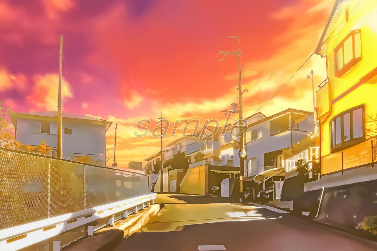 サンプル画像4:郊外の町(Re；creating_world) [d_234576]