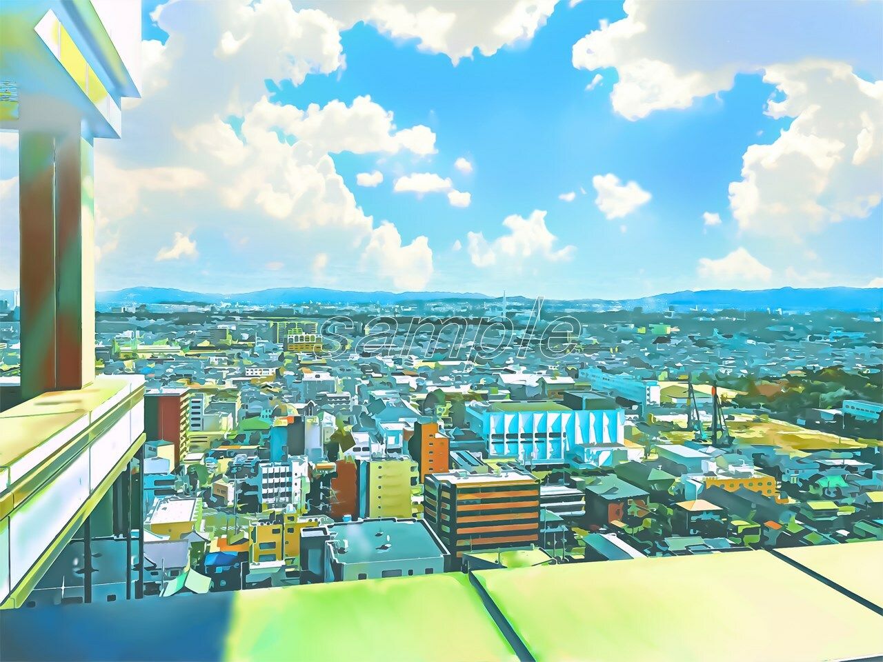 サンプル画像4:タワマンからの眺め【背景素材_夕方差分＋空くり抜きセット】(Re；creating_world) [d_234608]