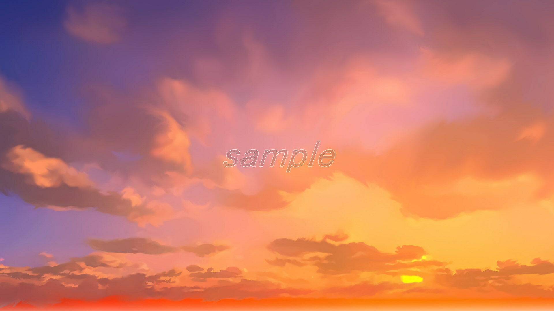 イラスト「空、雲」背景素材集＜35枚セット＞