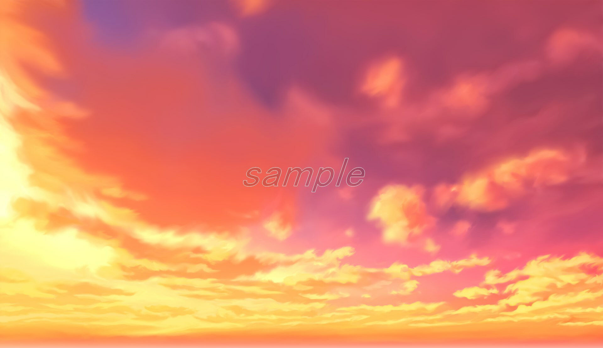 イラスト「空、雲」背景素材集＜35枚セット＞