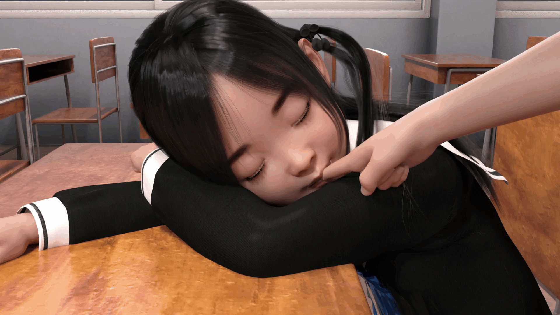 サンプル画像1:寝ているクラスメイトに悪戯(S級ロリっ娘クラブ) [d_234928]