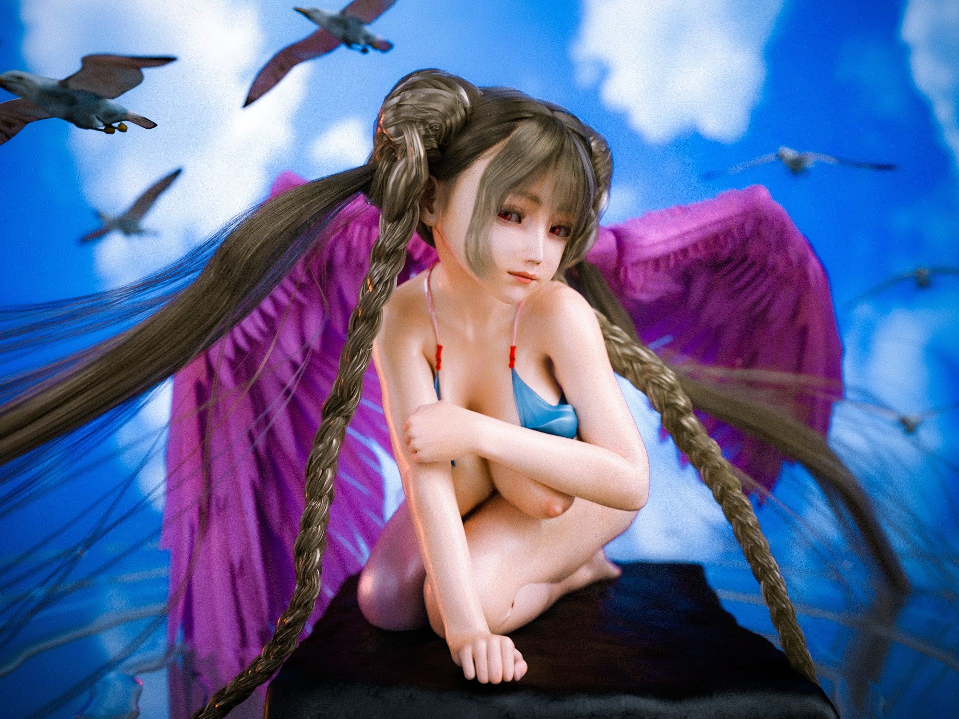 サンプル画像2:スーパーロングツインテールが可愛い爆乳ロイヤルレディの3DCG集4(YHP) [d_235828]