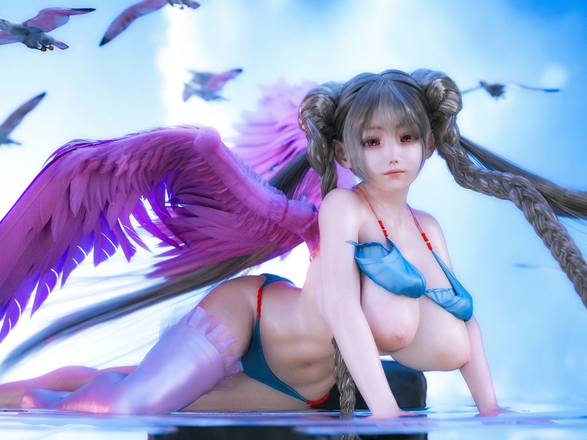 サンプル画像3:スーパーロングツインテールが可愛い爆乳ロイヤルレディの3DCG集4(YHP) [d_235828]