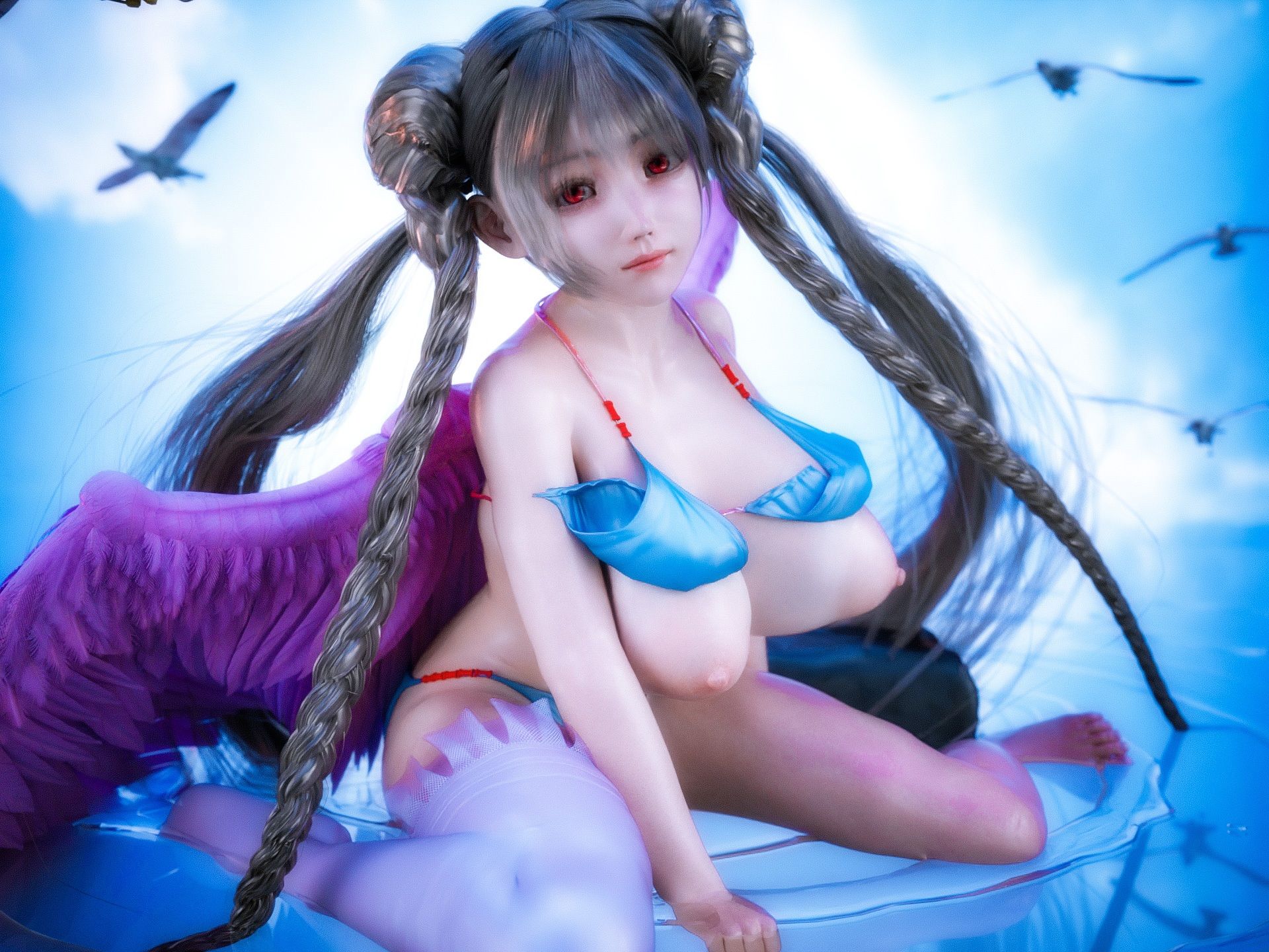 サンプル画像4:スーパーロングツインテールが可愛い爆乳ロイヤルレディの3DCG集4(YHP) [d_235828]