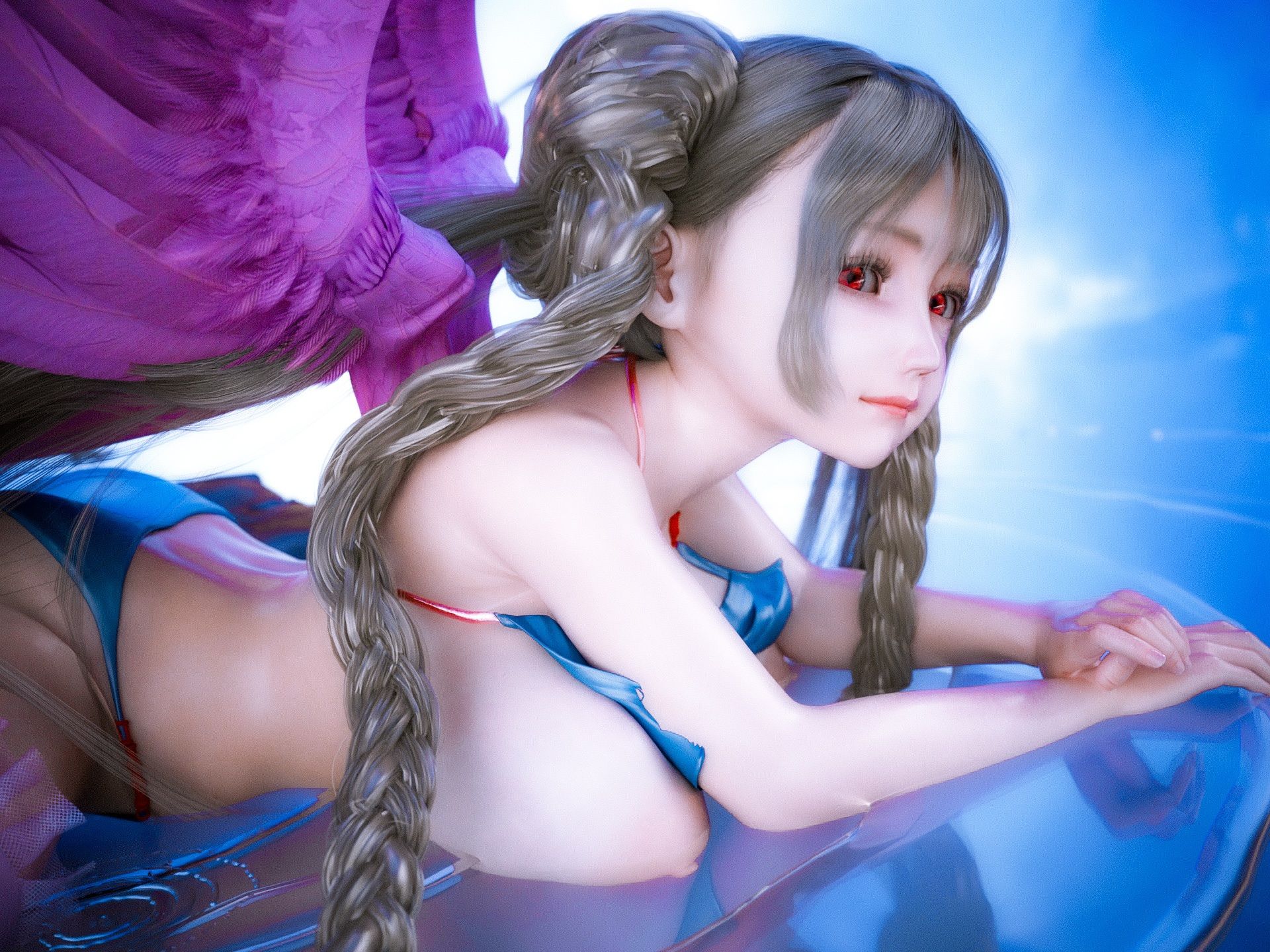 サンプル画像5:スーパーロングツインテールが可愛い爆乳ロイヤルレディの3DCG集4(YHP) [d_235828]