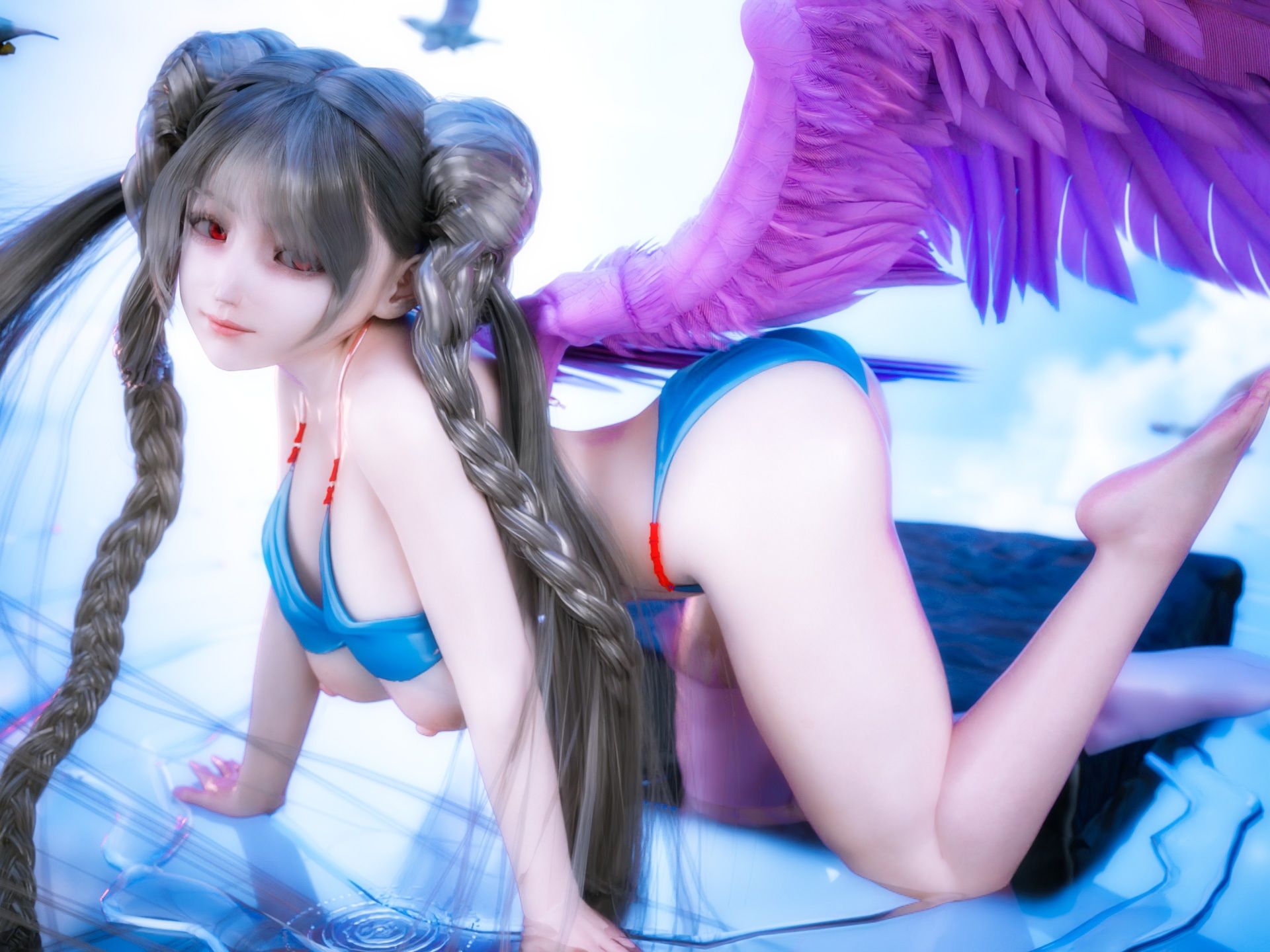 サンプル画像6:スーパーロングツインテールが可愛い爆乳ロイヤルレディの3DCG集4(YHP) [d_235828]