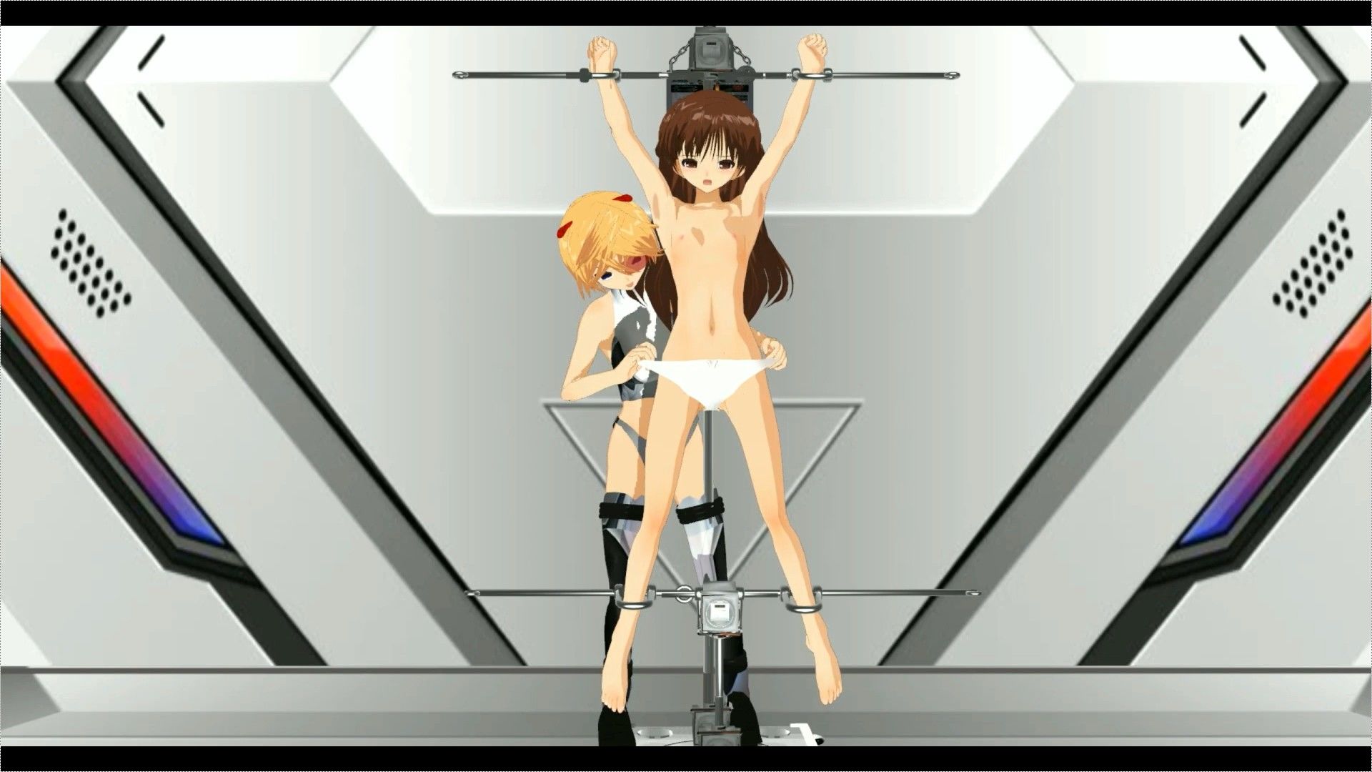 サンプル画像1:動画版 囚われた正義の美少女ヒロイン銀河警察アイ〜監禁陵●第一章 4話 下半身観察(888) [d_236116]