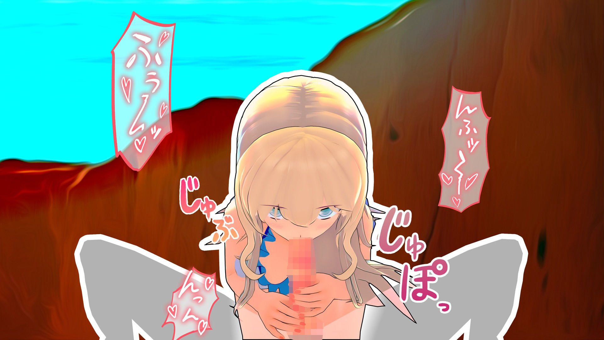 サンプル画像3:ビーチの岩陰で水着彼女と生フェラ＆中出しセックス(Celestial) [d_238574]