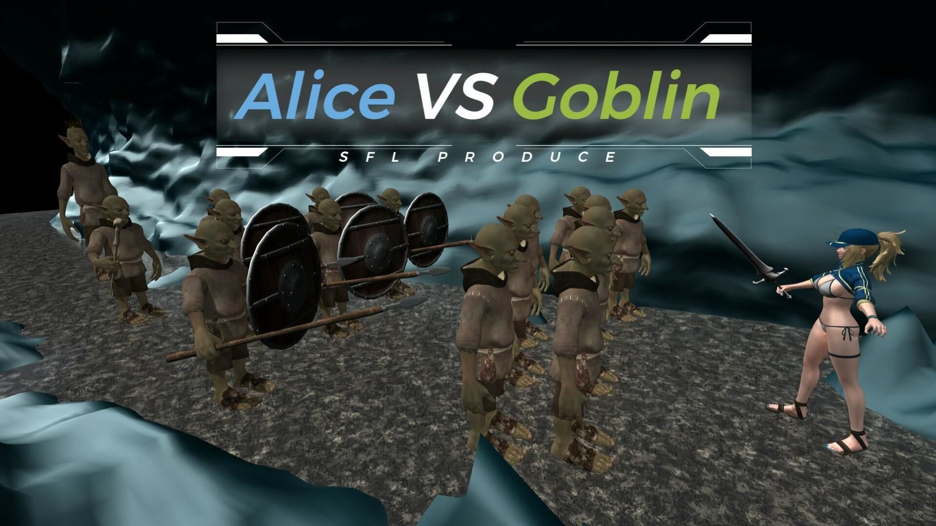 サンプル画像1:勇者アリスVSゴブリン(SFL) [d_240813]