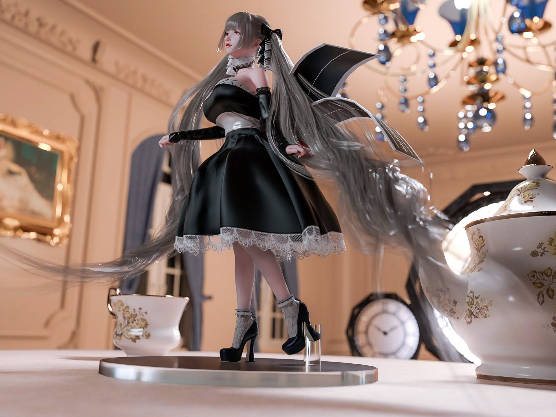 サンプル画像1:スーパーロングツインテールが可愛い爆乳ロイヤルレディの3DCG集5(YHP) [d_241156]