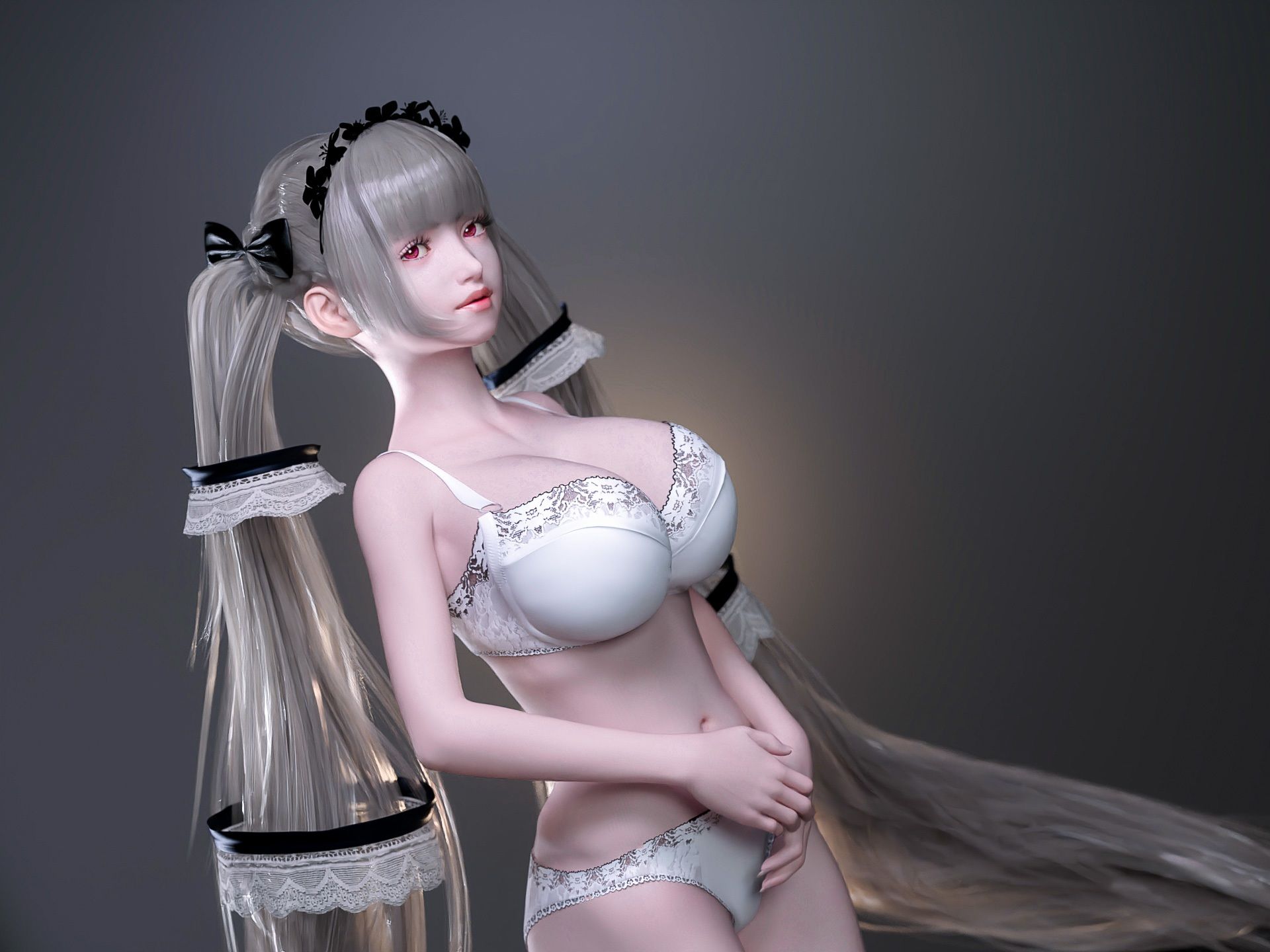 サンプル画像2:スーパーロングツインテールが可愛い爆乳ロイヤルレディの3DCG集5(YHP) [d_241156]