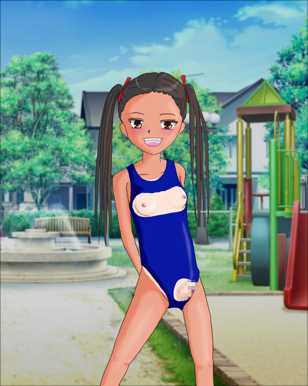 サンプル画像4:ふたなり姪っ子調教ストーリー2 「遊びにきた生意気ふたなり姪っ子に公園でエッチなイタズラをしちゃう話」(午後の給食) [d_242610]