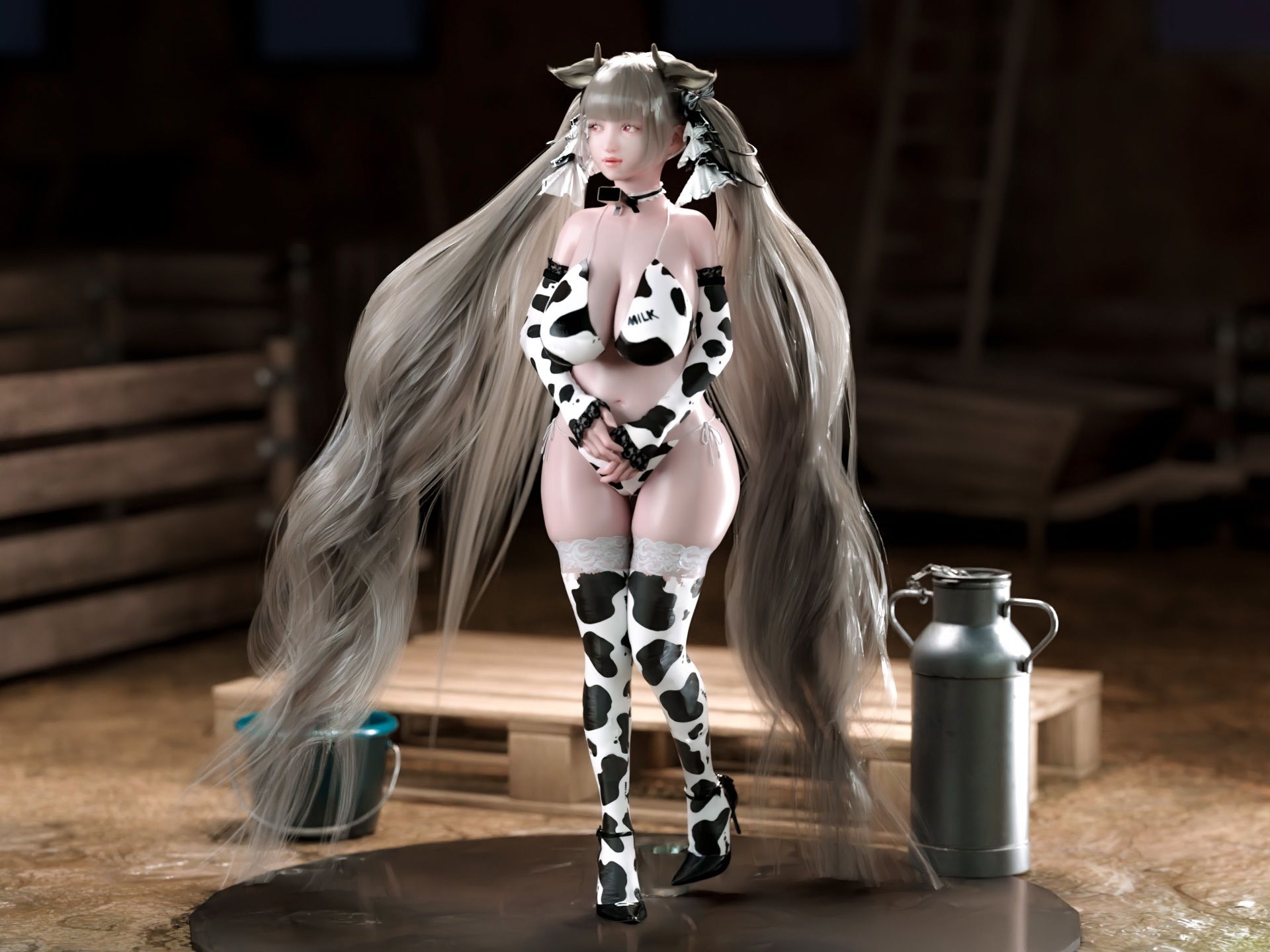 サンプル画像1:フォーミダブル牧場では爆乳牛娘がパイズリと搾りたての母乳でロイヤルミルクティーを飲ませてくれる2(YHP) [d_243665]