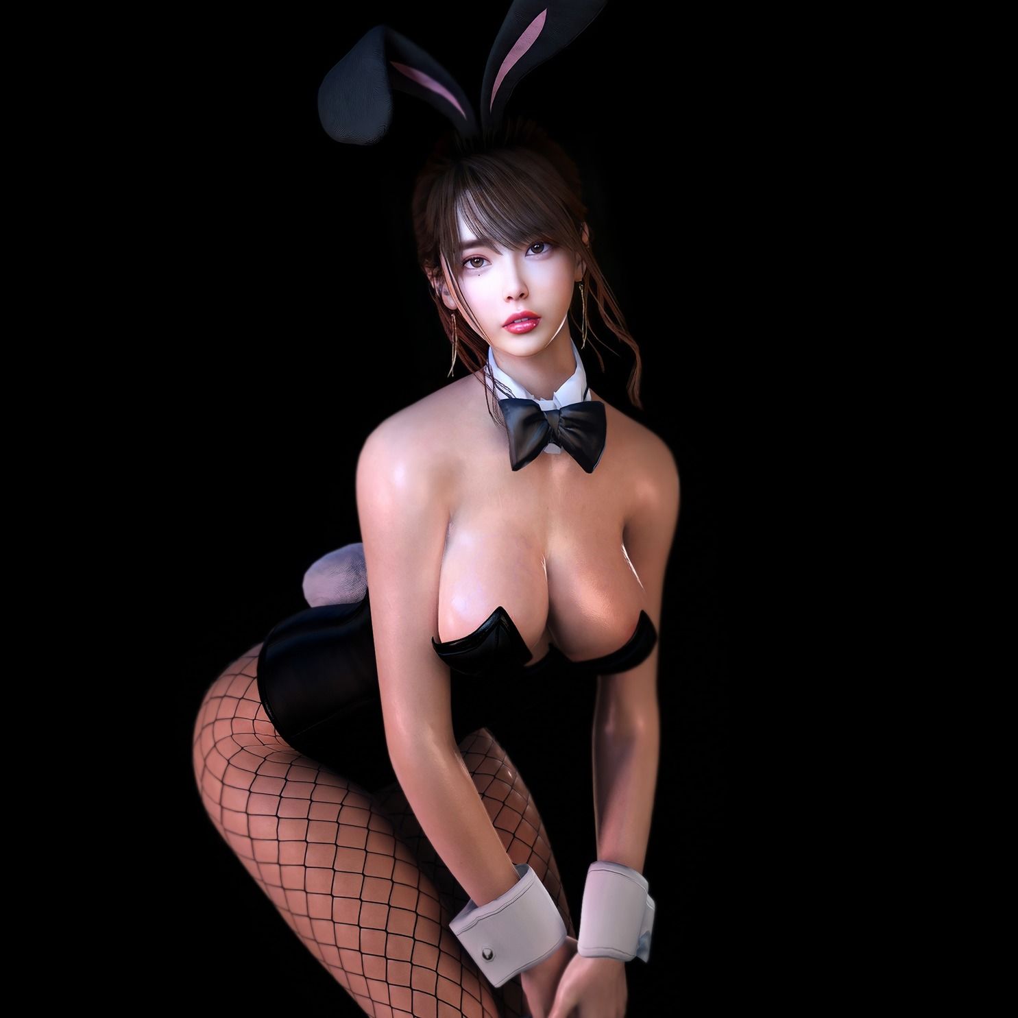 サンプル画像2:韓国メイクのバニーガールの3DCGアニメーション （3D動画）(Celestial) [d_244458]