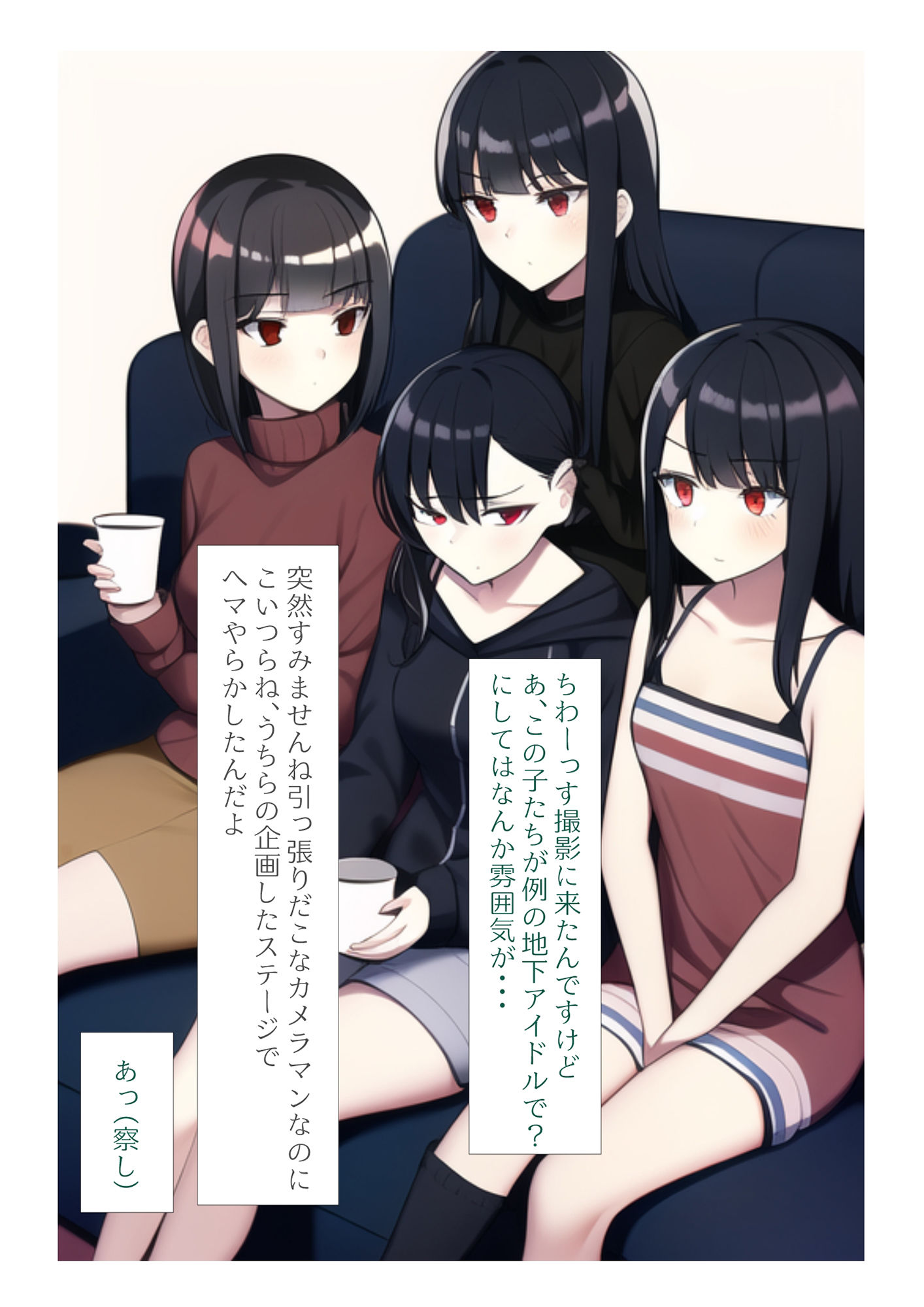 サンプル画像1:［AI生成イラストCG集］やらかし黒髪アイドル街中引き回し露出CG集(しそ) [d_244744]