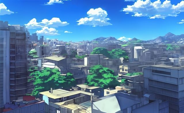 サンプル画像2:フリー背景素材集「都会風景と公園 1」超高精細ビュー(Re；creating_world) [d_244753]