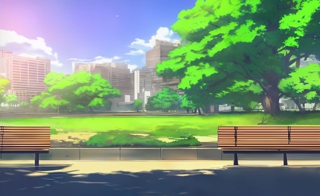 サンプル画像4:フリー背景素材集「都会風景と公園 1」超高精細ビュー(Re；creating_world) [d_244753]