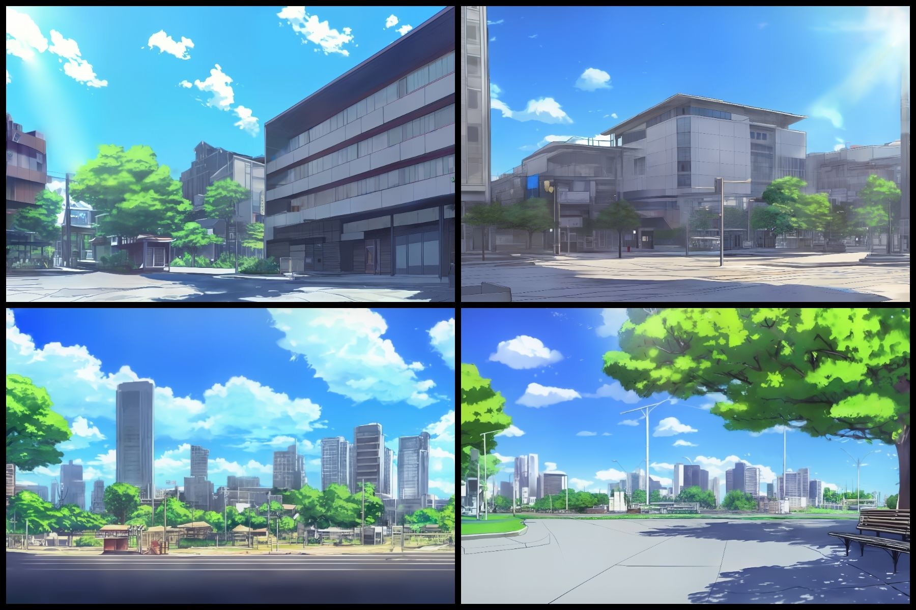 サンプル画像6:フリー背景素材集「都会風景と公園 1」超高精細ビュー(Re；creating_world) [d_244753]