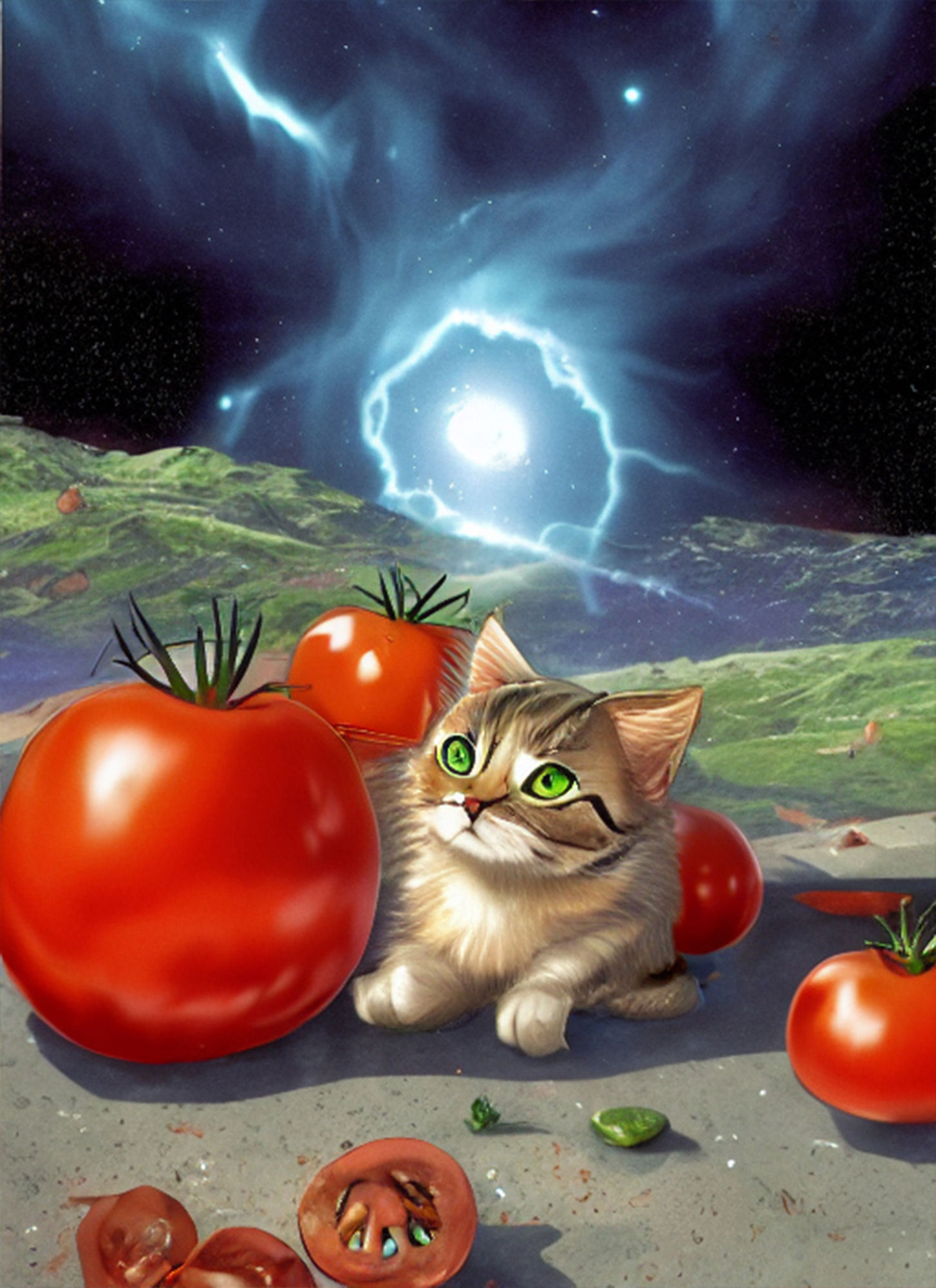 サンプル画像2:宇宙トマト猫 〜TrinArtでフィルターに引っかかると出てくる謎のイラスト詰め合わせ〜(晩餐ニート) [d_245266]