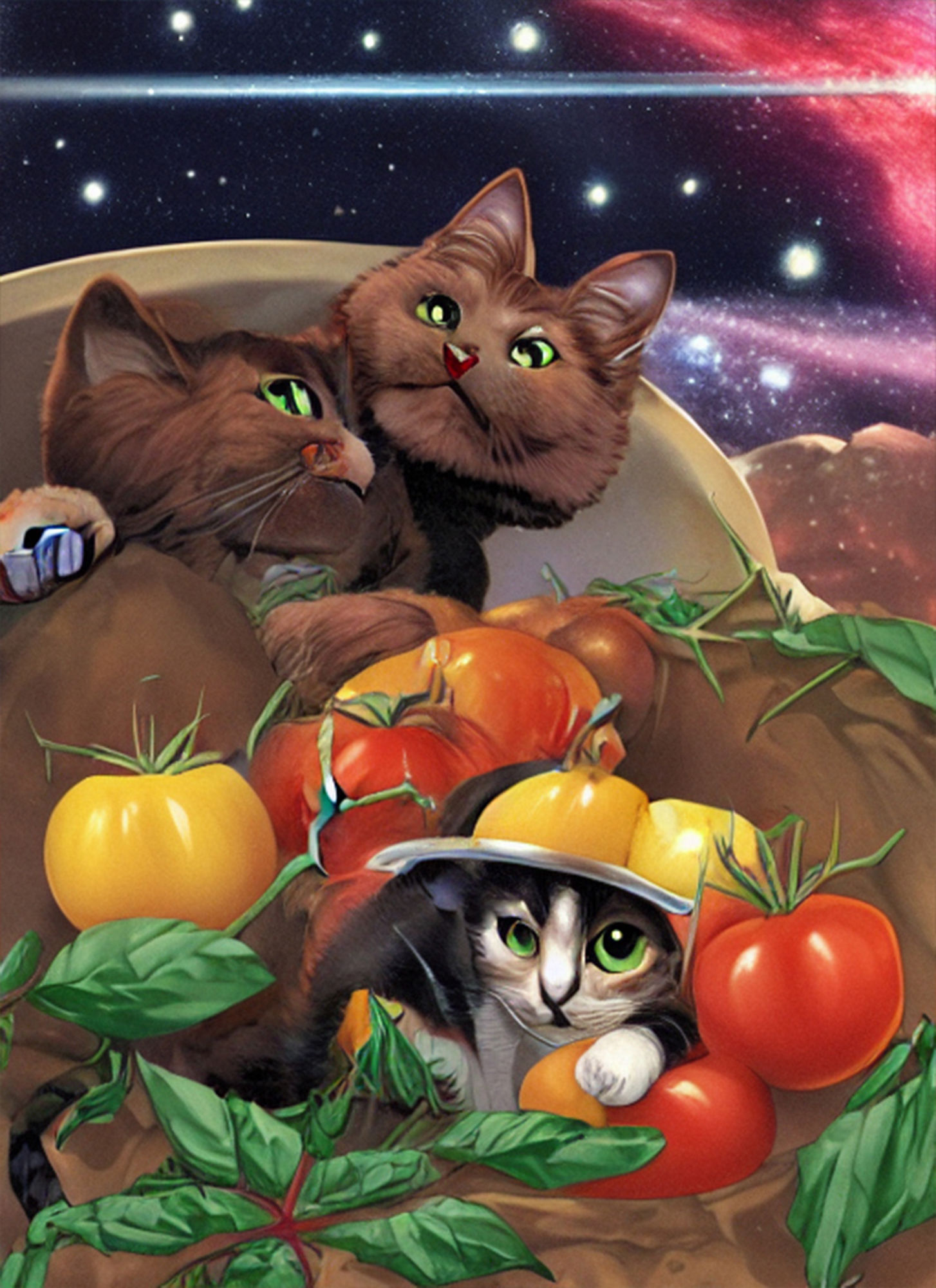サンプル画像3:宇宙トマト猫 〜TrinArtでフィルターに引っかかると出てくる謎のイラスト詰め合わせ〜(晩餐ニート) [d_245266]