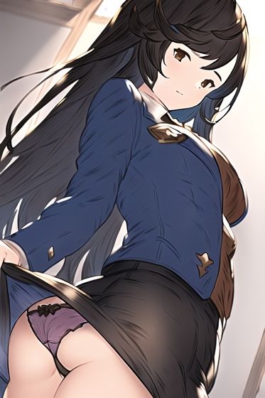 サンプル画像2:お空の事務員さんに下着を見せてもらう(AJ-AI Works) [d_245389]