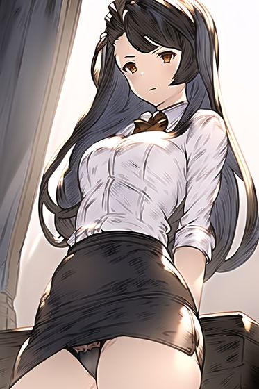 サンプル画像6:お空の事務員さんに下着を見せてもらう(AJ-AI Works) [d_245389]