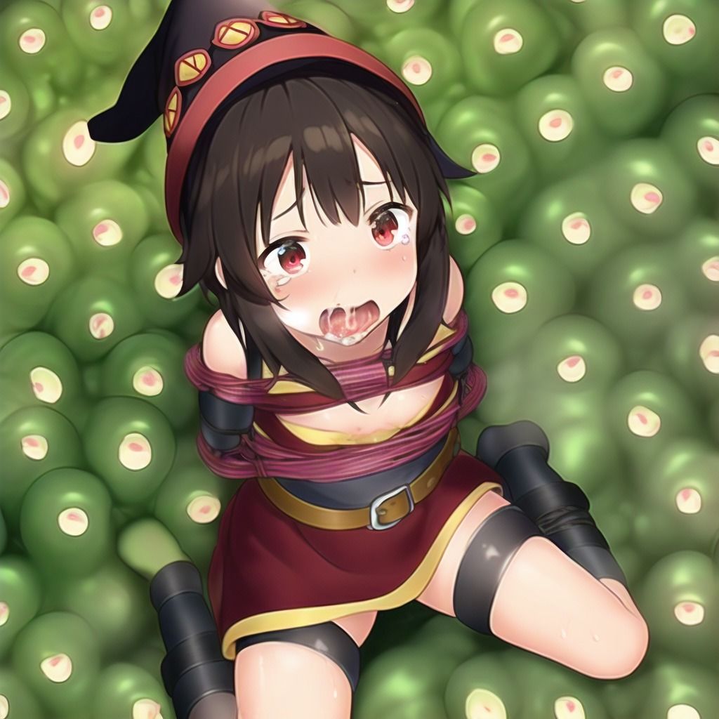 サンプル画像1:スライムに襲われる魔法使いの女の子(もふもふ) [d_245586]