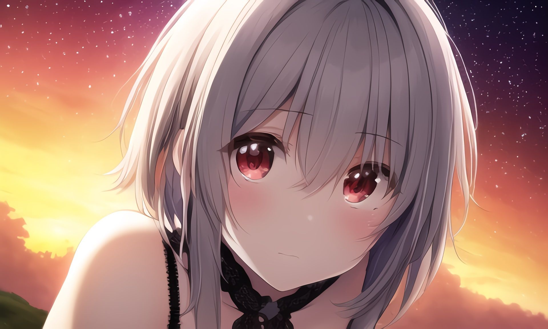 サンプル画像2:赤目白髪少女つめあわせ(あいと君と。) [d_245821]