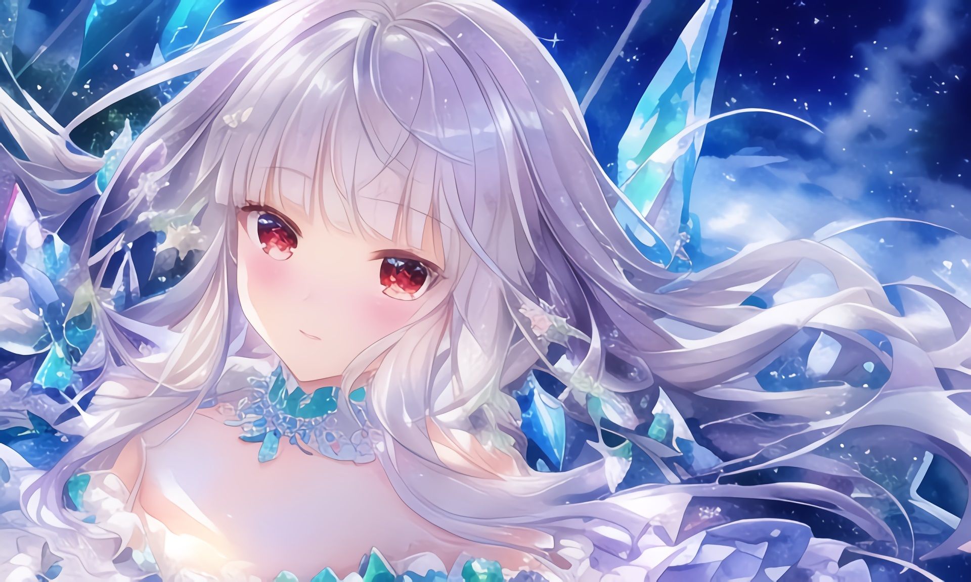 サンプル画像4:赤目白髪少女つめあわせ(あいと君と。) [d_245821]