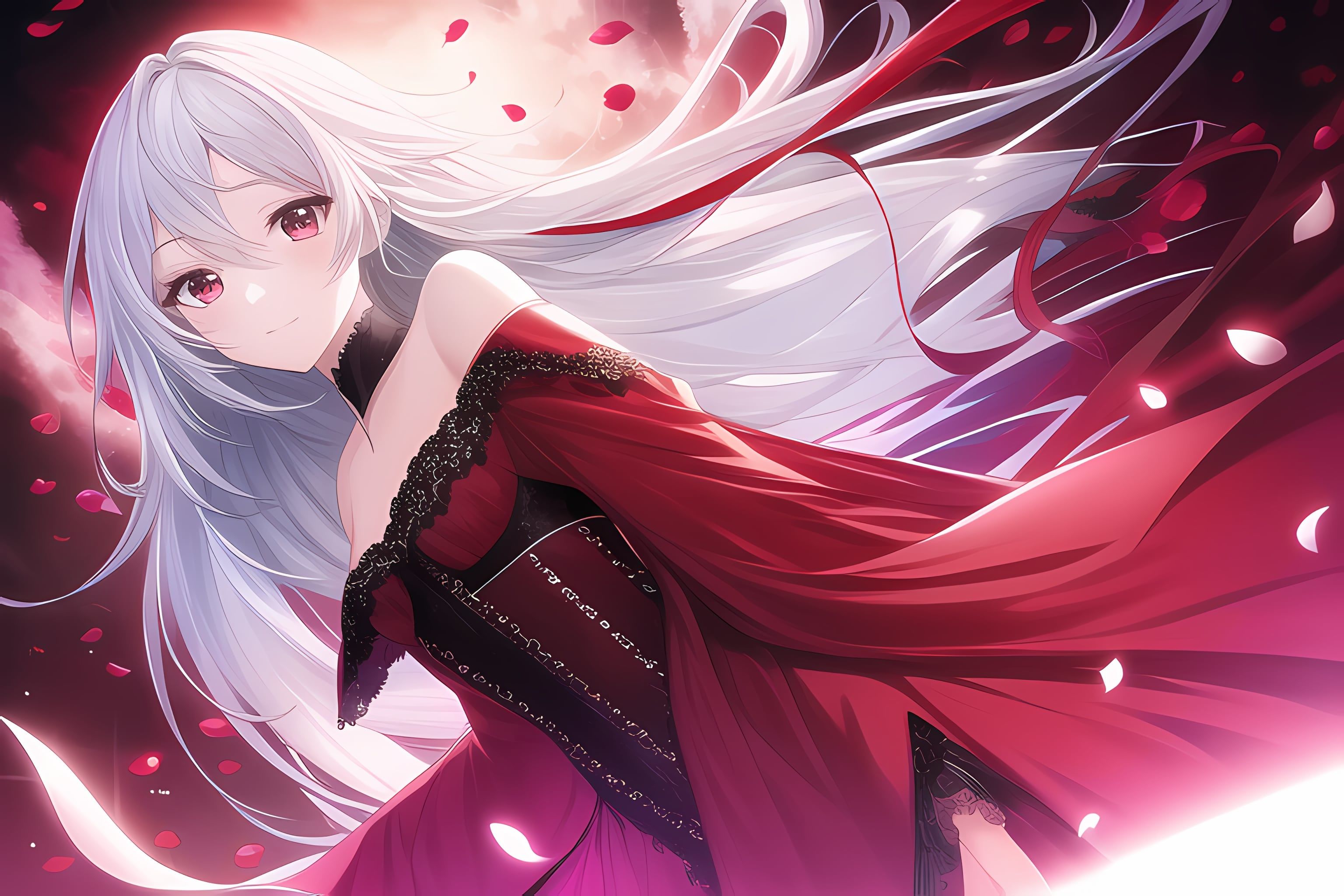 赤目白髪少女つめあわせ