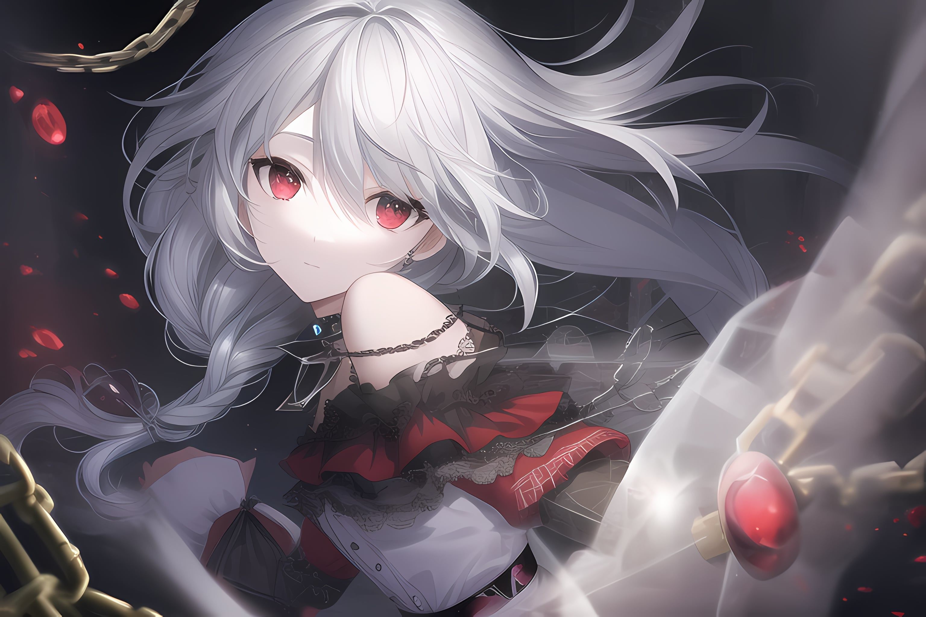 赤目白髪少女つめあわせ