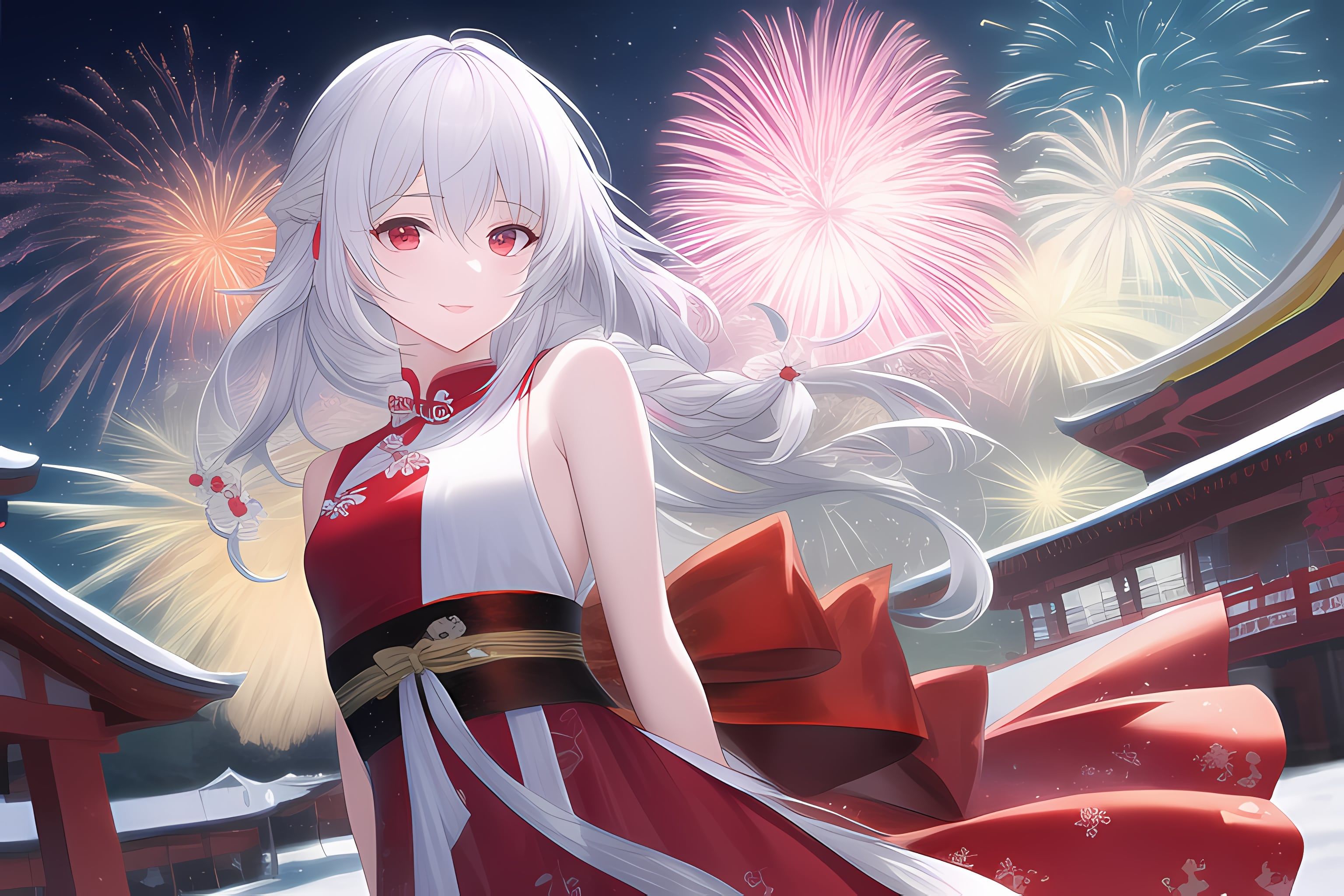 赤目白髪少女つめあわせ