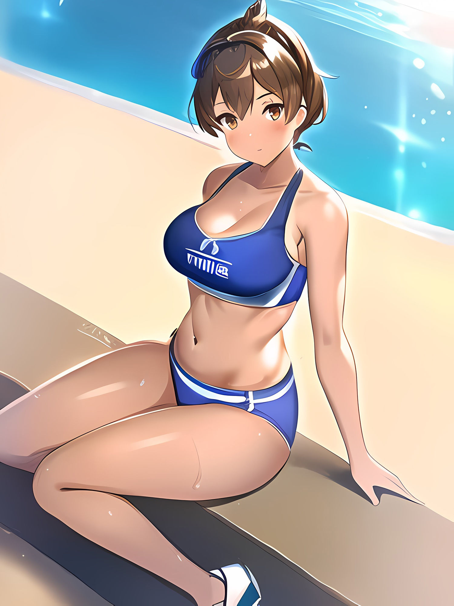 サンプル画像4:褐色スポーツ娘との海岸デートCG集(鳥刺しウェルダン) [d_245832]