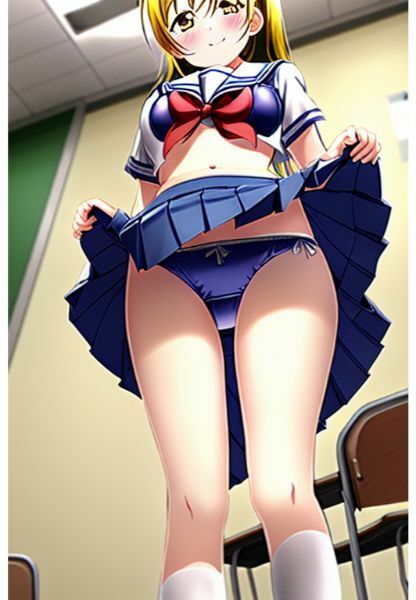 制服女子スカートたくし上げCG集（ラブライブ！系）