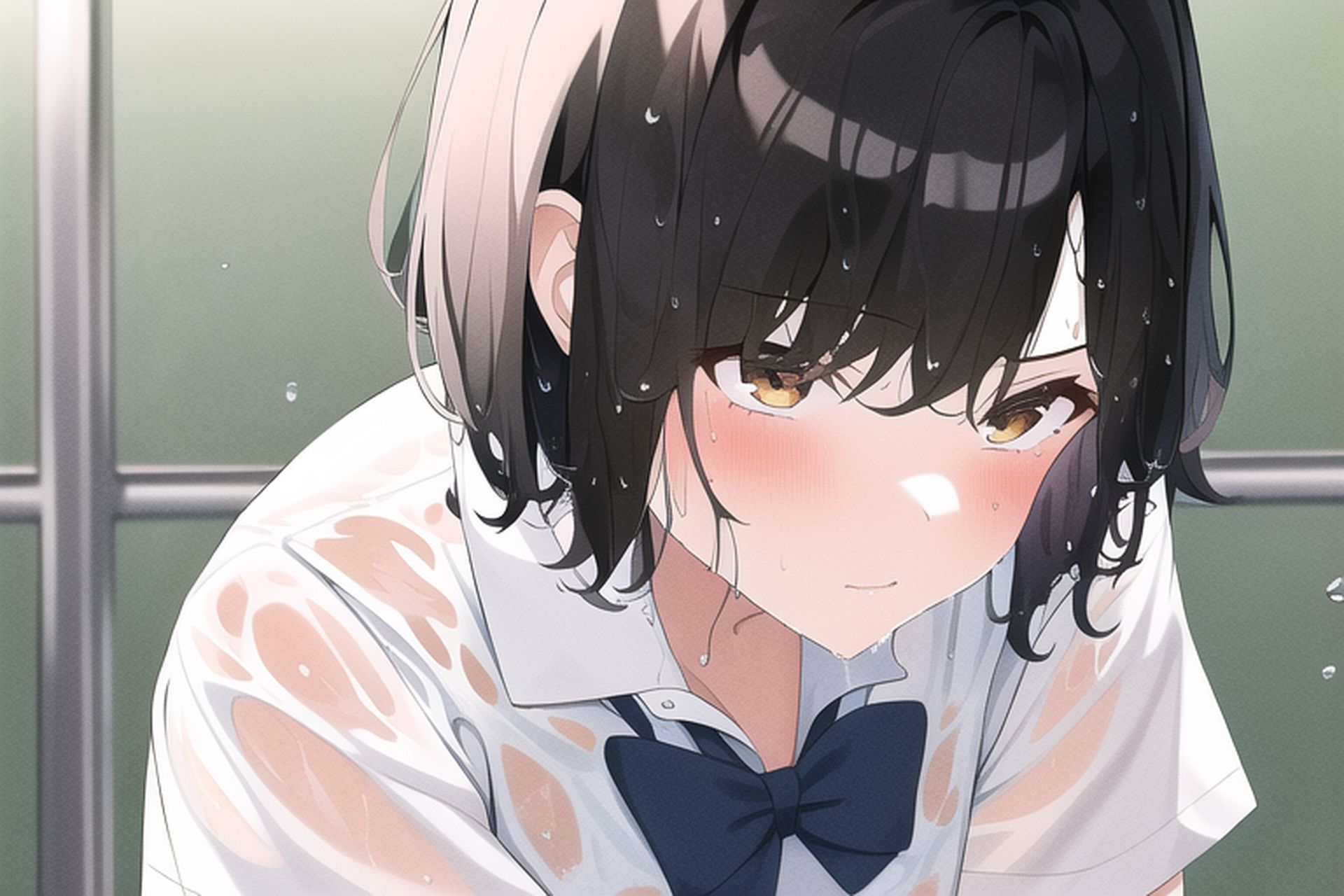 サンプル画像1:黒髪ショート濡れ透けエロCG集(AI画像館) [d_246003]